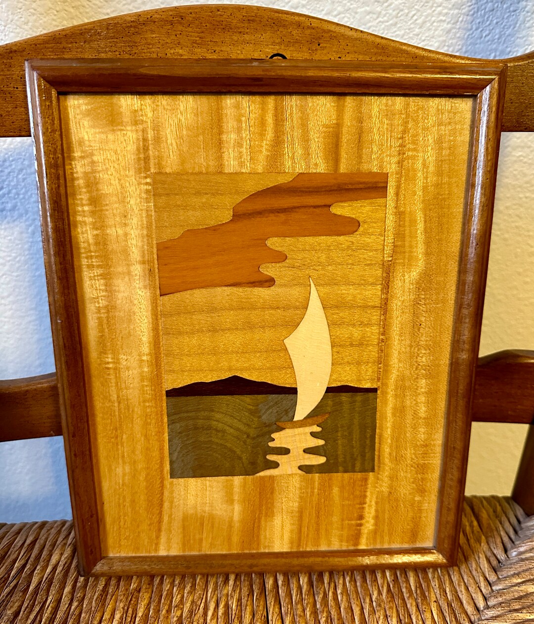 Vintage Framed Wood Art Etsy