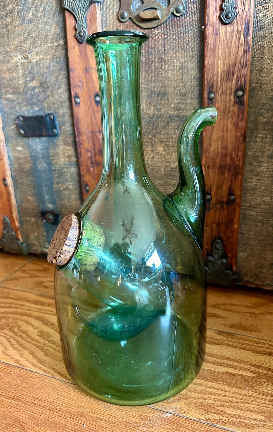 Green Glass Wine Decanter