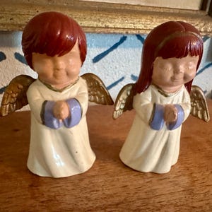 Vintage papier-mâché style angels, mid century