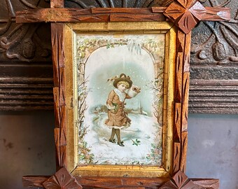 Victoria 1800’s framed artwork of child