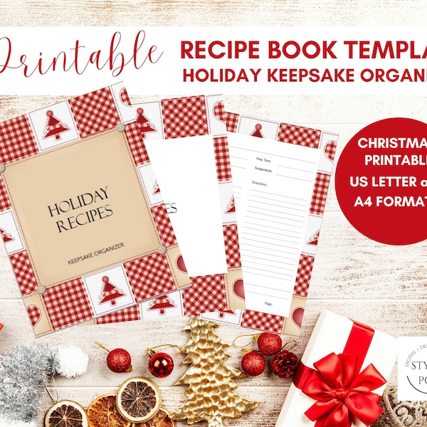 Recipe Book Template – Create Your Own Family Recipe Book for the Christmas Season with this PDF Recipe Printable