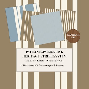 Stripe Pattern Bundle for Product Design Coordinated Neutral Stripe Set Seamless Repeat Files POD Design Pack Digital Download for Makers
