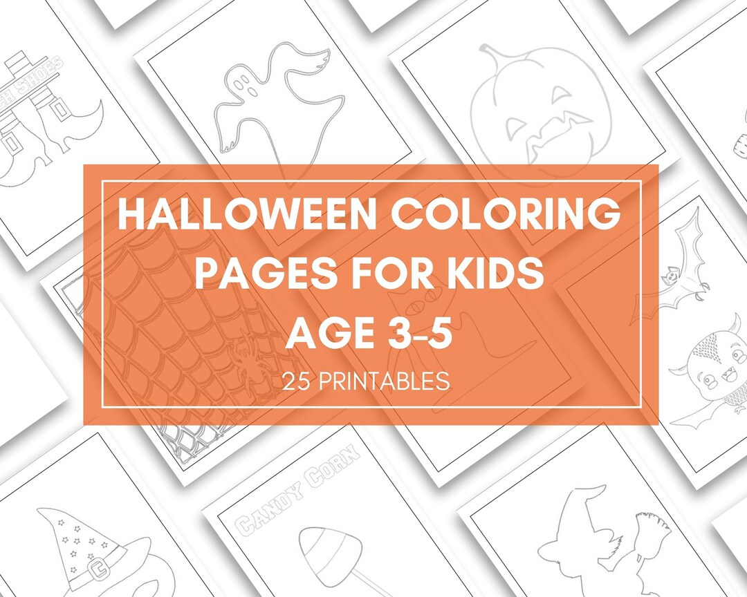 Halloween Coloring Pages Printable Coloring for Kids Age 3-5 instant ...