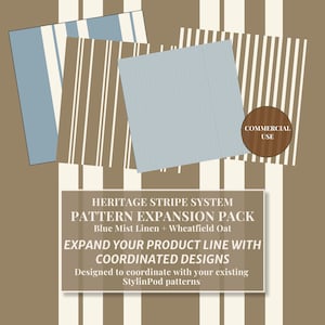 製品デザイン用ストライプパターンバンドル　コーディネートされたニュートラルストライプセット　シームレスリピートファイル　PODデザインパック　メーカー向けデジタルダウンロード