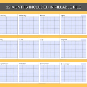 Blank Yearly Calendar Printable – Fill Manually or as a Fillable ...