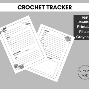 Crochet Project Tracker – Create a Permanent Record of All Your Crochet Creations with this PDF Printable and Fillable Download