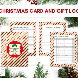 Weihnachtskartenbuch und Geschenkebörse – Weihnachtsdruckbares Bundle, um 5 Jahre Weihnachtskarten und Geschenke auf Ihrer Weihnachtsliste zu verfolgen