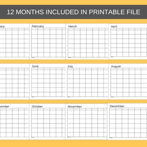 Blank Yearly Calendar Printable – Fill Manually or as a Fillable ...