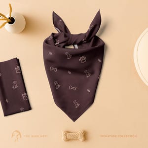 Dog Bandana - Bordeaux Pet Scarf for Small to Large Dogs - Stylish Dog Gift - Minimalist Dog Accessory