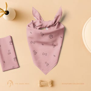 Dog Bandana - Pink Rosé Pet Scarf for Small to Large Dogs - Stylish Dog Gift - Minimalist Dog Accessory