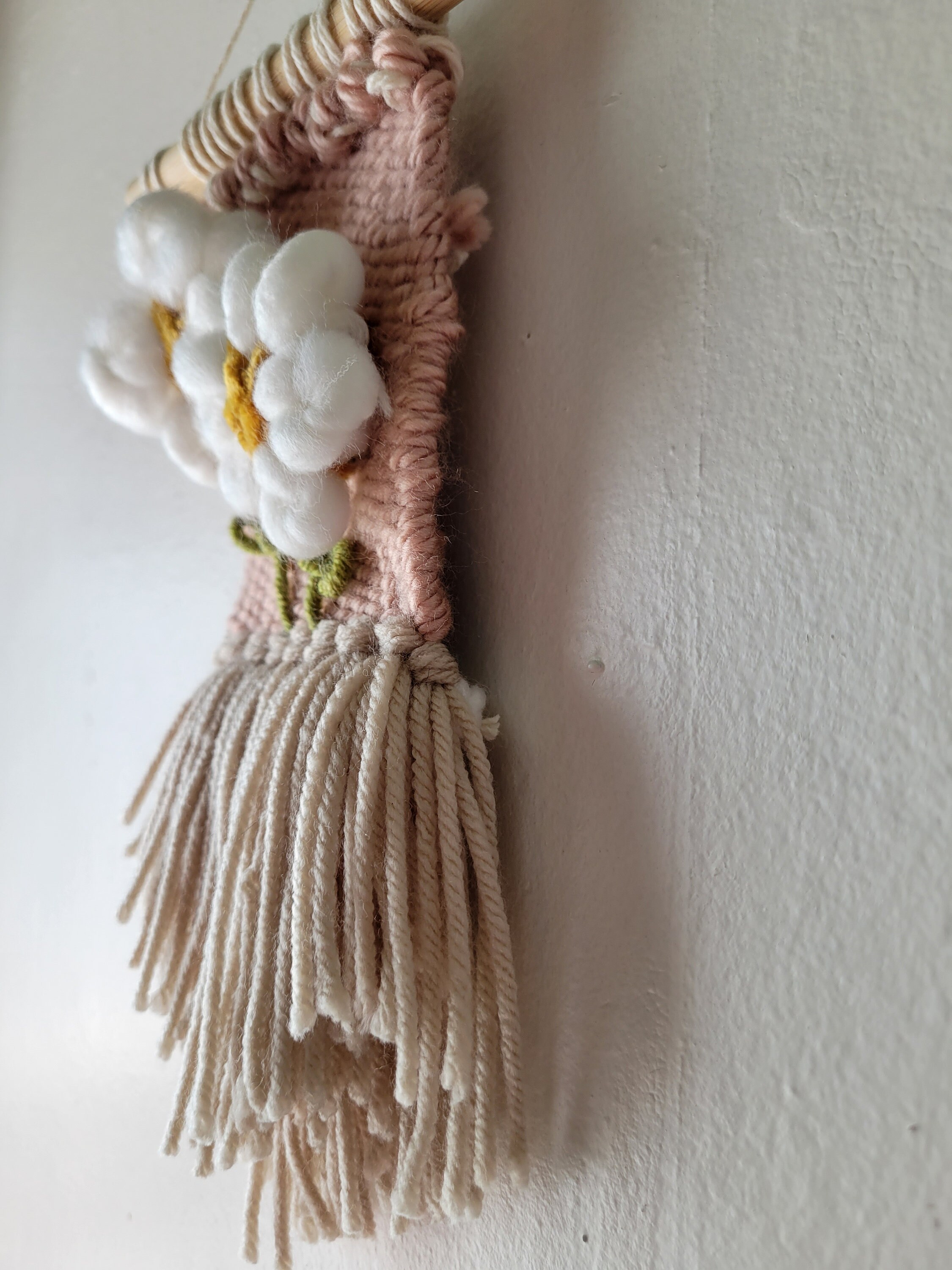Daisy Wall Art Daisy Wall Hanging Small Weaving Textured Tapestry ...