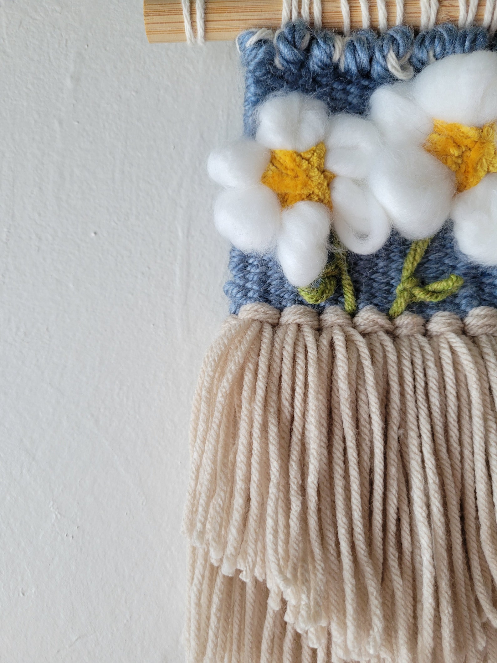 Daisy Wall Art Daisy Wall Hanging Small Weaving Textured Tapestry