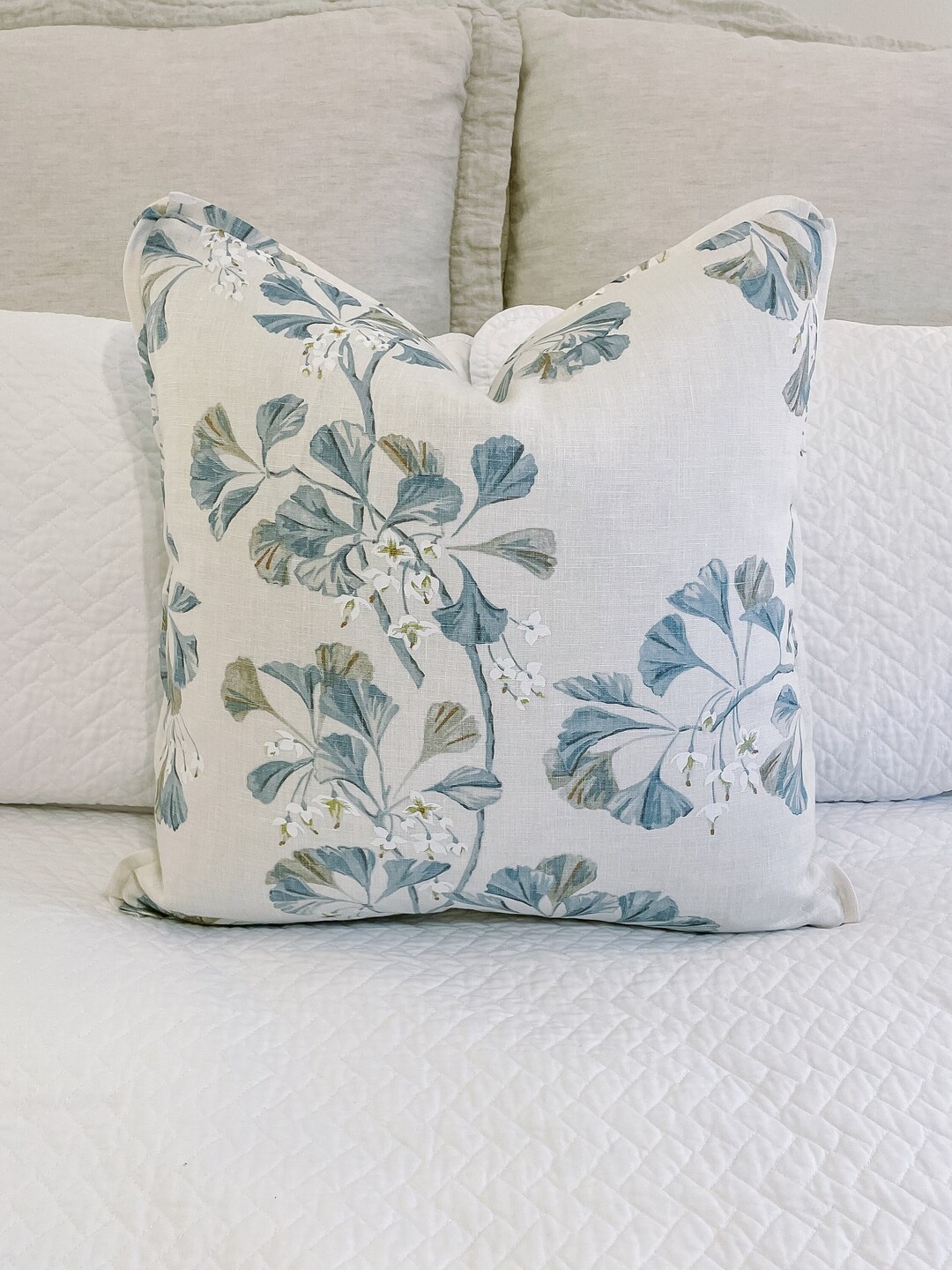 Made to Order Designer Pillow Cover Colefax & Fowler Greenacre Single Sided Flanged