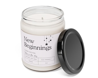 New Beginnings Candle, Gifts for a Fresh Start, Gifts for Them, Congratulations, Graduation Gift, Scented Soy Candle