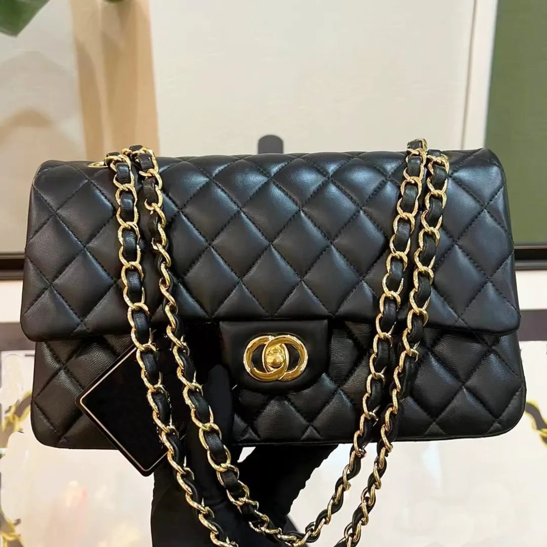 Chanel Light Yellow Quilted Caviar Medium Classic Double Flap Bag