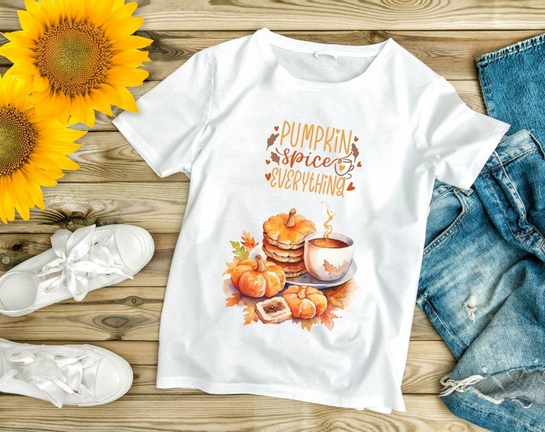 Pumpkin Spice Watercolor Clipart Bundle 44 PNG Cozy Fall Images ...