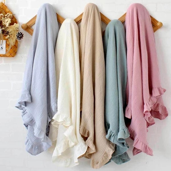 Luca Muslin Blanket in Natural Stripe