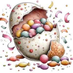 26 Watercolor Easter Egg Clipart – Whimsical Spring PNGs (Digital Download)