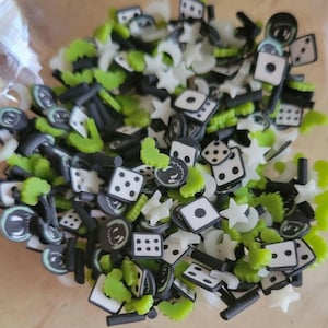 Halloween Mix Sprinkle Polymer Clay Slices, Fake Sprinkles for Crafting, Fimo Slices, Halloween Clay Slices for slime Shakers Fake and Bake