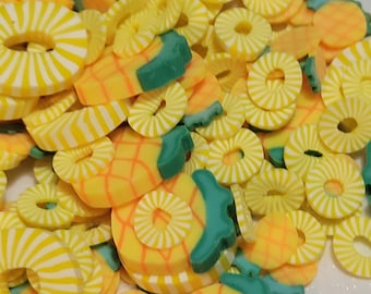 Pineapple Polymer Clay Slices, Summer Sprinkles For Tumblers Resin Slime, Fimo Clay Slices, Crafting Supplies, Nail Supplies, Fruit Clay