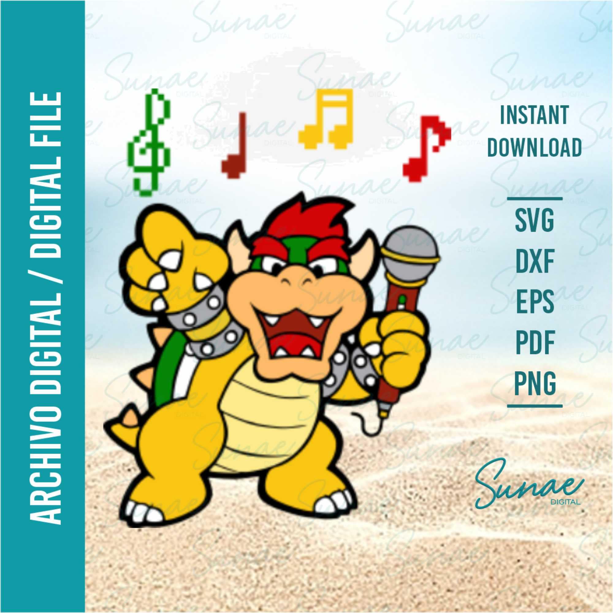 BOWSER SINGING Peaches Svg Png Dxf Pdf Eps Instant Download Etsy