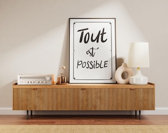 Digitaler Download | Französisches Klassenzimmer Poster - Tout est möglich (Alles ist möglich)