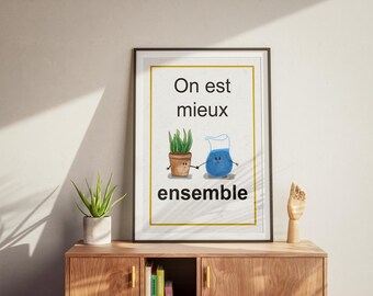 Digitaler Download | Französisches Klassenzimmer Poster - On est mieux ensemble (Wir sind besser zusammen)