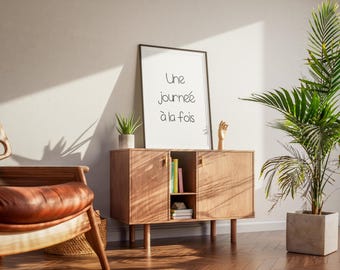 Digitaler Download | Französisches Klassenzimmer Poster - Une journeé à la fois (Ein Tag nach dem anderen)