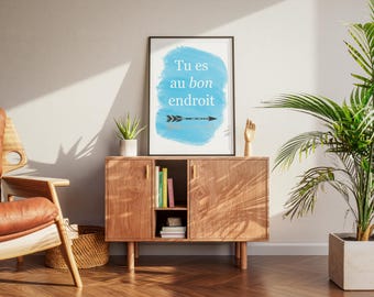 Digitaler Download | Französisches Klassenzimmer Poster - Tu es au bon endroit (Du bist in der richtigen Richtung)