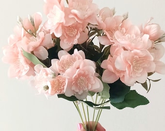 Pink Cherry Blossom Flower Bunch Home Decor, Pink Sakura Home Decor, Pink Cherry Blossom Flower Wedding Centerpiece, Cherry Blossom Bouquet