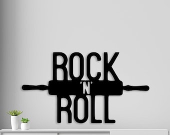 Rock n Roll Metal Wall Art, Music Art, Living Room Decor,  Kitchen  Roller Metal Wall Decor, Music Lovers Gift, Rock Singer Gift, Wall Signs