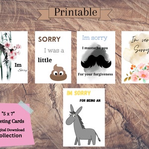 PRINTABLE 5 x 7 Greeting Cards | Sympathy Collection | Digital download | A7 | 5 Cards