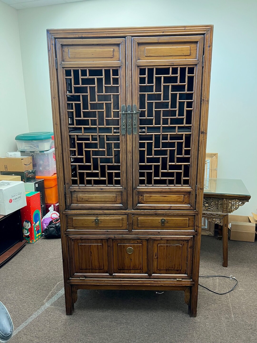 Vintage Chinese Hutch. Vintage Fretwork/ China Etsy