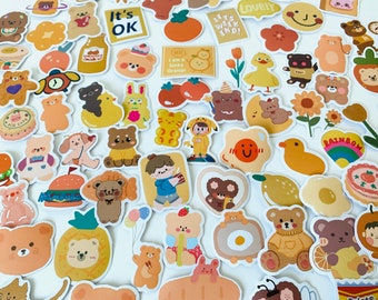 Pegatinas bonitas estilo Ins, para botellas de agua, patinetas, portátiles, diarios, papelería, planificadores y resistentes al agua.