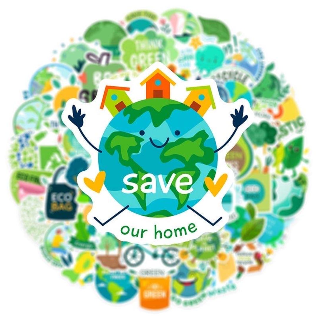 Eco-friendly Earth Sticker – Go Green, Love Our Planet Style Stickers ...