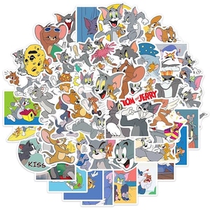 Tom and jerry stickers,cat and mouse stickers, bottle,Laptop phone Journal Stationery Scrapbook,planner stickers,kids toy