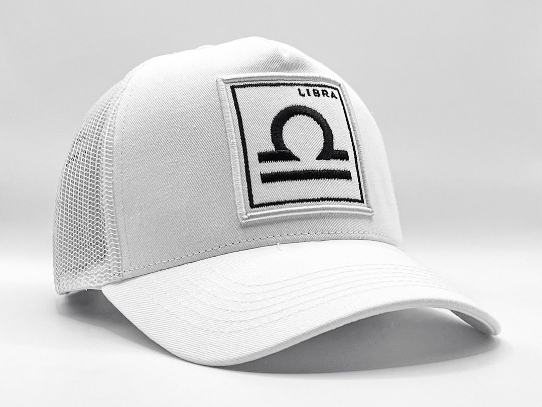 Libra Embroidered  custom Rhinestone Pink Trucker Hat Recent trucker hat bar creations ? Come in and visit our  main image 4