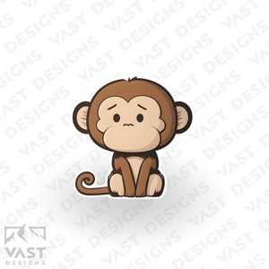 Cute Monkey Vinyl Sticker