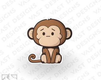 Niedlicher Affe Vinyl Sticker