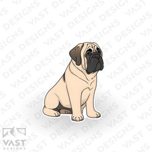 Cute English Mastiff Dog Vinyl Sticker