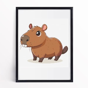 Cross stitch design “Cross Stitch Capybara”, PDF Pattern, Digital Download