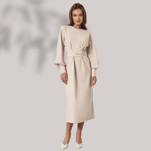 Winter Wool Dress Etsy