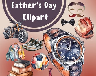 Watercolor Father's Day Clipart: Dad Bundle (Digital Download)
