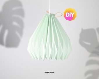 Paper Lamp "Pistazie" (DIY) - Lampenschirm aus Papier als Hängeleuchte (Papierbastelset)