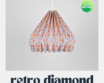 Lampenkap - Papieren lamp "Retro Diamant" (eenvoudige installatie) - als hanglamp