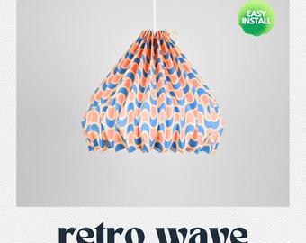 Lampenkap - Papieren lamp "Retro Wave" (eenvoudige installatie) - als hanglamp