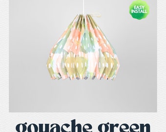 Lampenkap - Papieren lamp "Gouache Green" (eenvoudige installatie) - als hanglamp