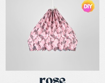 Lampenkap - Papieren lamp "Rose" (DIY) - als hanglamp (papierknutselset)