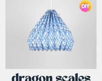 Lampenkap - Papieren lamp "Dragon Scales" (DIY) - als hanglamp (papierknutselset)