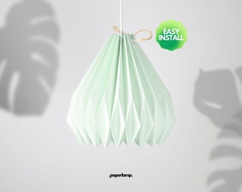 Lampenschirm - Paper Lamp "Pistazie" (Easy Installation) - als Hängeleuchte